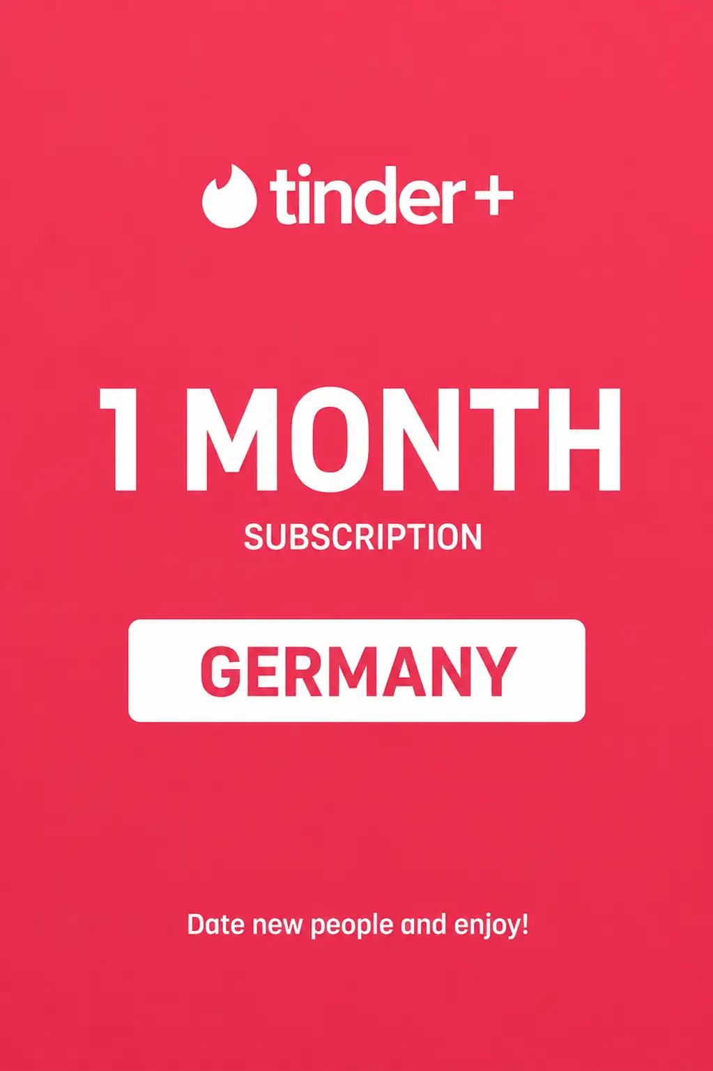Tinder Plus - 1 Month Subscription (Germany) - Digital Key