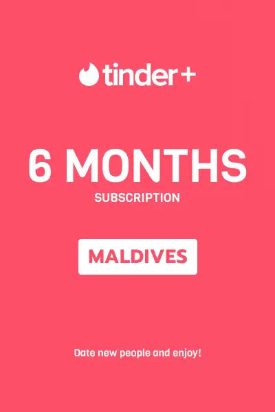 Tinder Plus - 6 Months Subscription (Maldives) - Digital Key