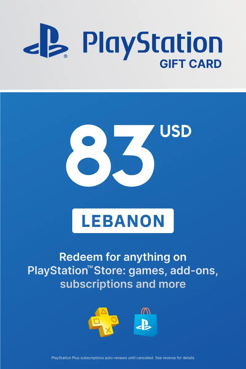 PlayStation Store 83 USD Gift Card (Lebanon) - Digital Key