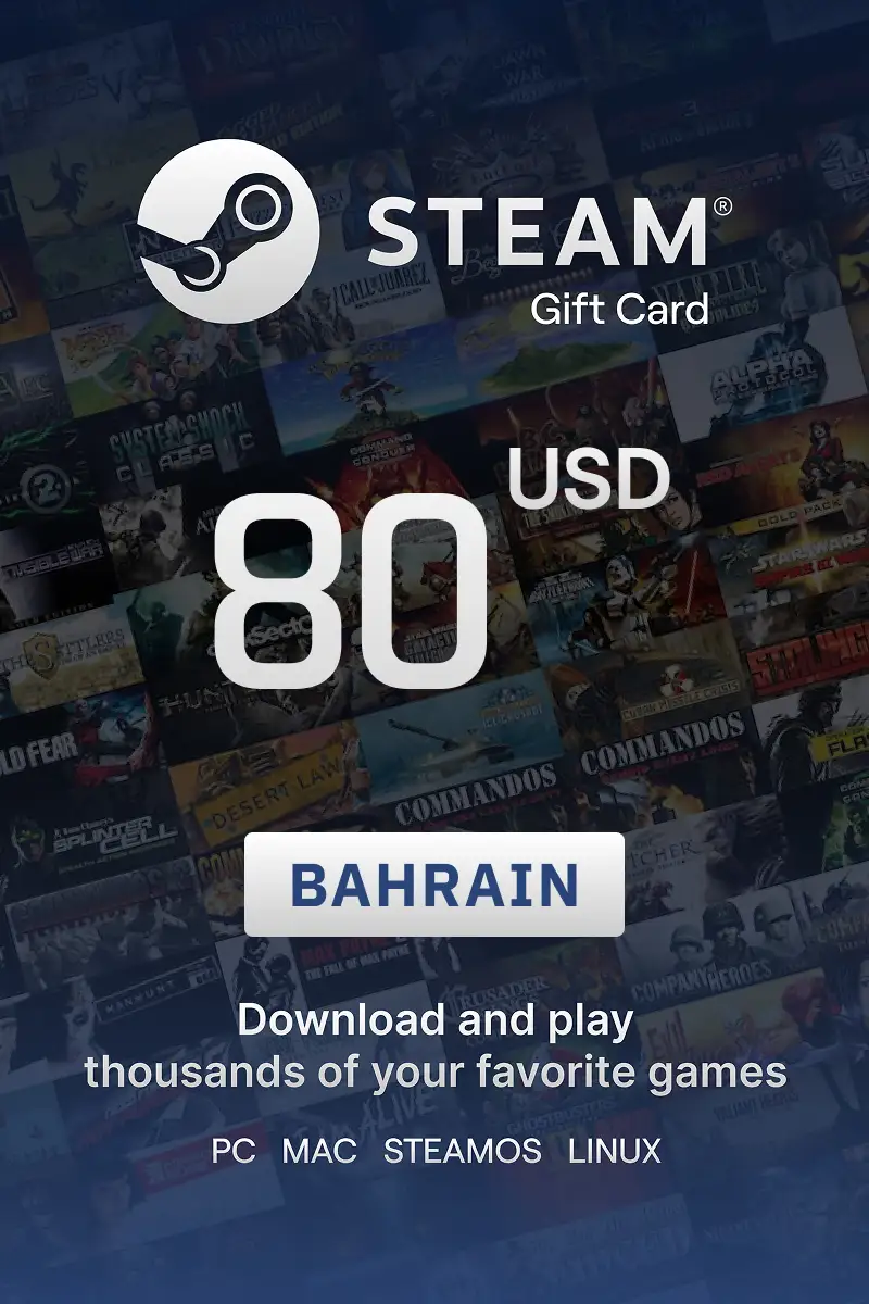 Steam Wallet 80 USD Gift Card (Bahrain) - Digital Key