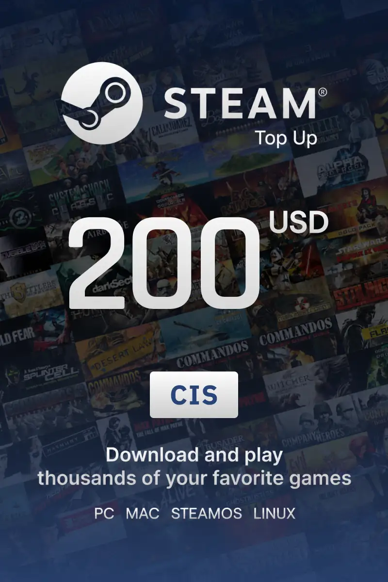 Steam Top Up 200 USD (CIS) - Directopup - Digital Key