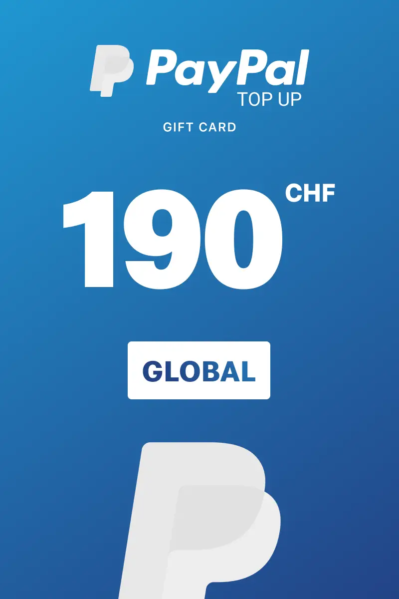 PayPal Instant Top Up 190 CHF Gift Card (Global) - Digital Key