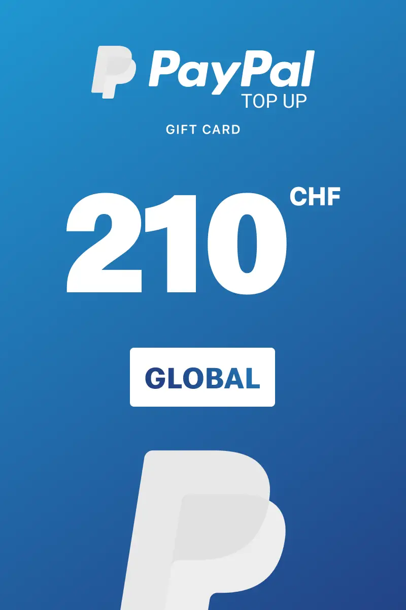 PayPal Instant Top Up 210 CHF Gift Card (Global) - Digital Key