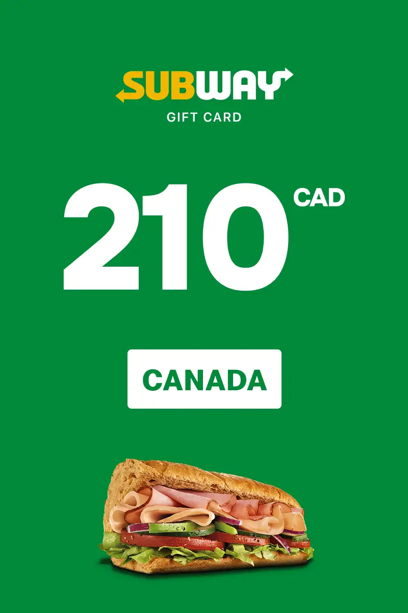 Subway 210 CAD Gift Card (Canada) - Digital Key