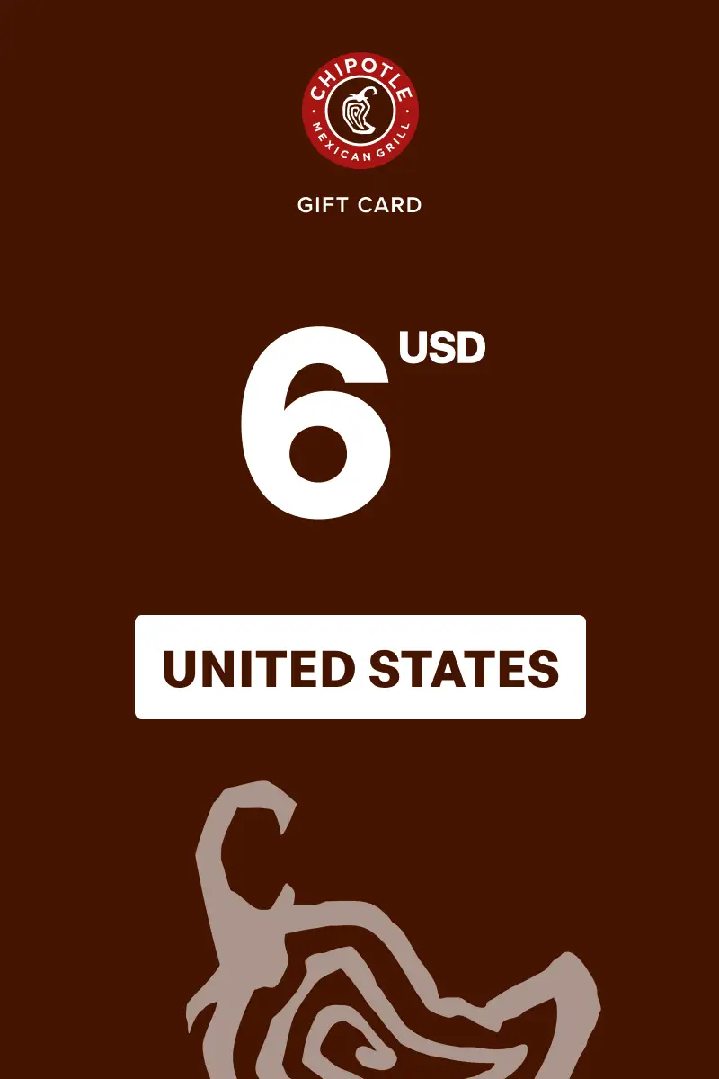 Chipotle 6 USD Gift Card (United States) - Digital Key