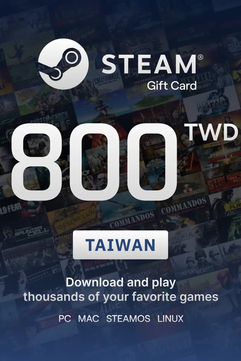 Steam Wallet 800 TWD Gift Card (Taiwan) - Digital Key