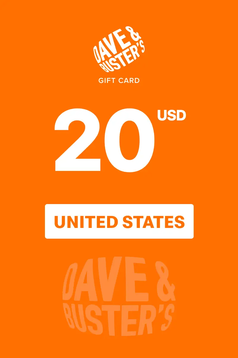 Dave and Buster's 20 USD Gift Card (United States) - Digital Key