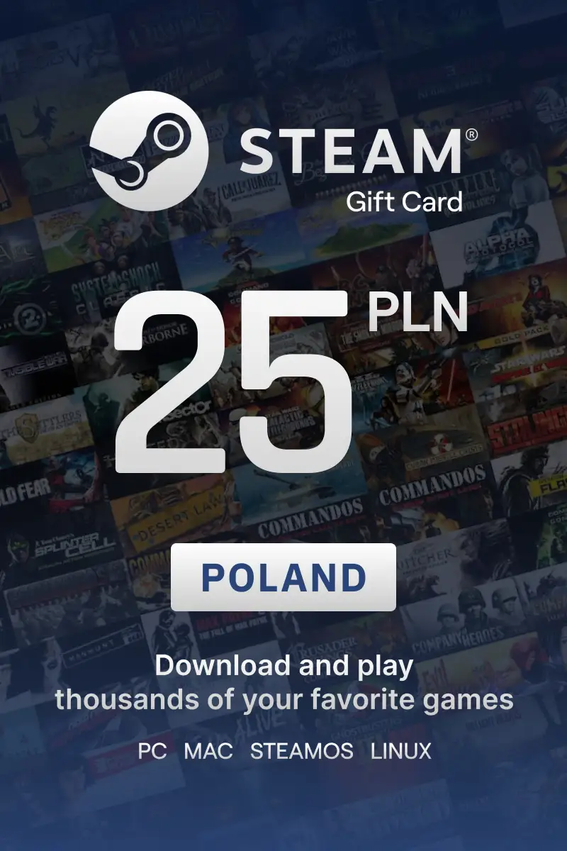 Steam Wallet 25 PLN Gift Card (Poland) - Digital Key