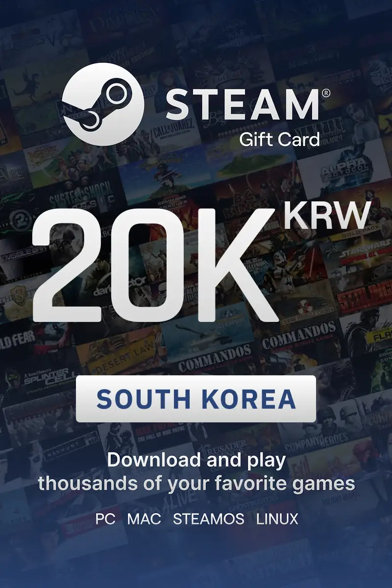 Steam Wallet 20000 KRW Gift Card (South Korea) - Digital Key