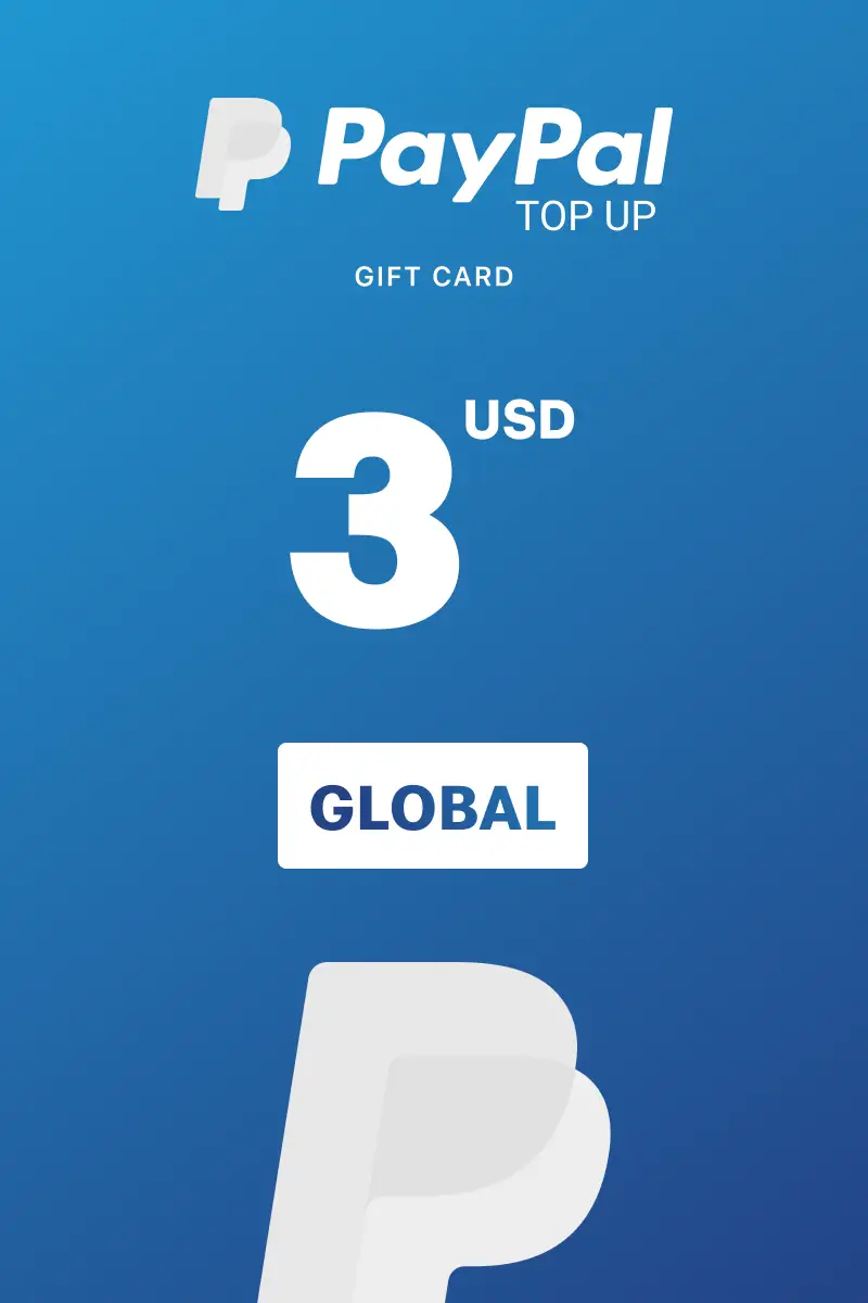 PayPal Instant Top Up 3 USD Gift Card (Global) - Digital Key