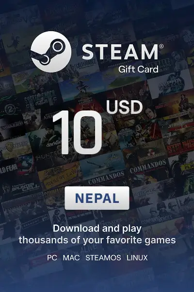 Steam Wallet 10 USD Gift card (Nepal) - Digital Key