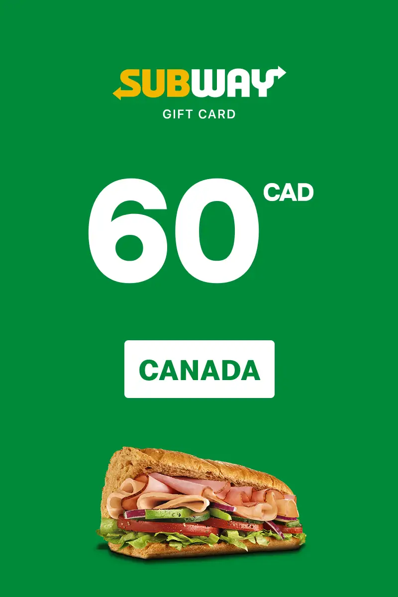 Subway 60 CAD Gift Card (Canada) - Digital Key