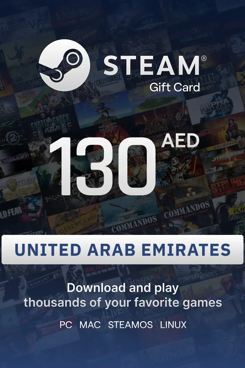 Steam Wallet 130 AED Gift Card (United Arab Emirates) - Digital key