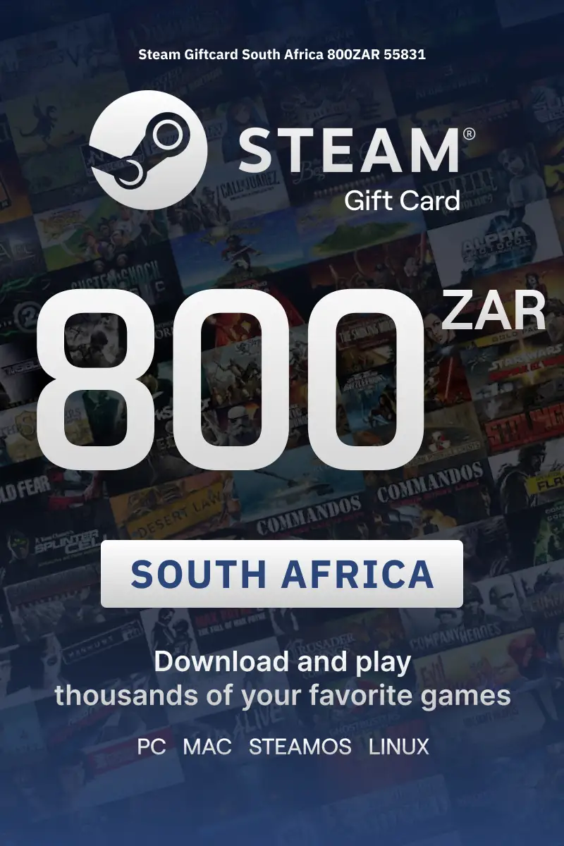 Steam Wallet 800 ZAR Gift Card (South Africa) - Digital Key