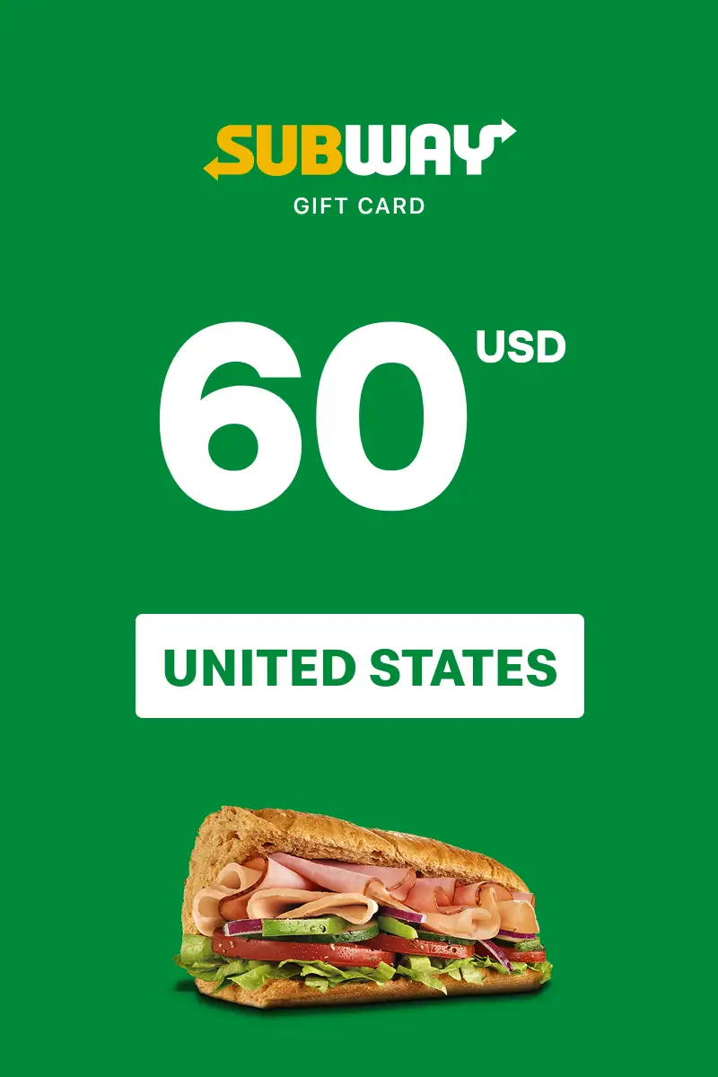 Subway 60 USD Gift Card (United States) - Digital Key