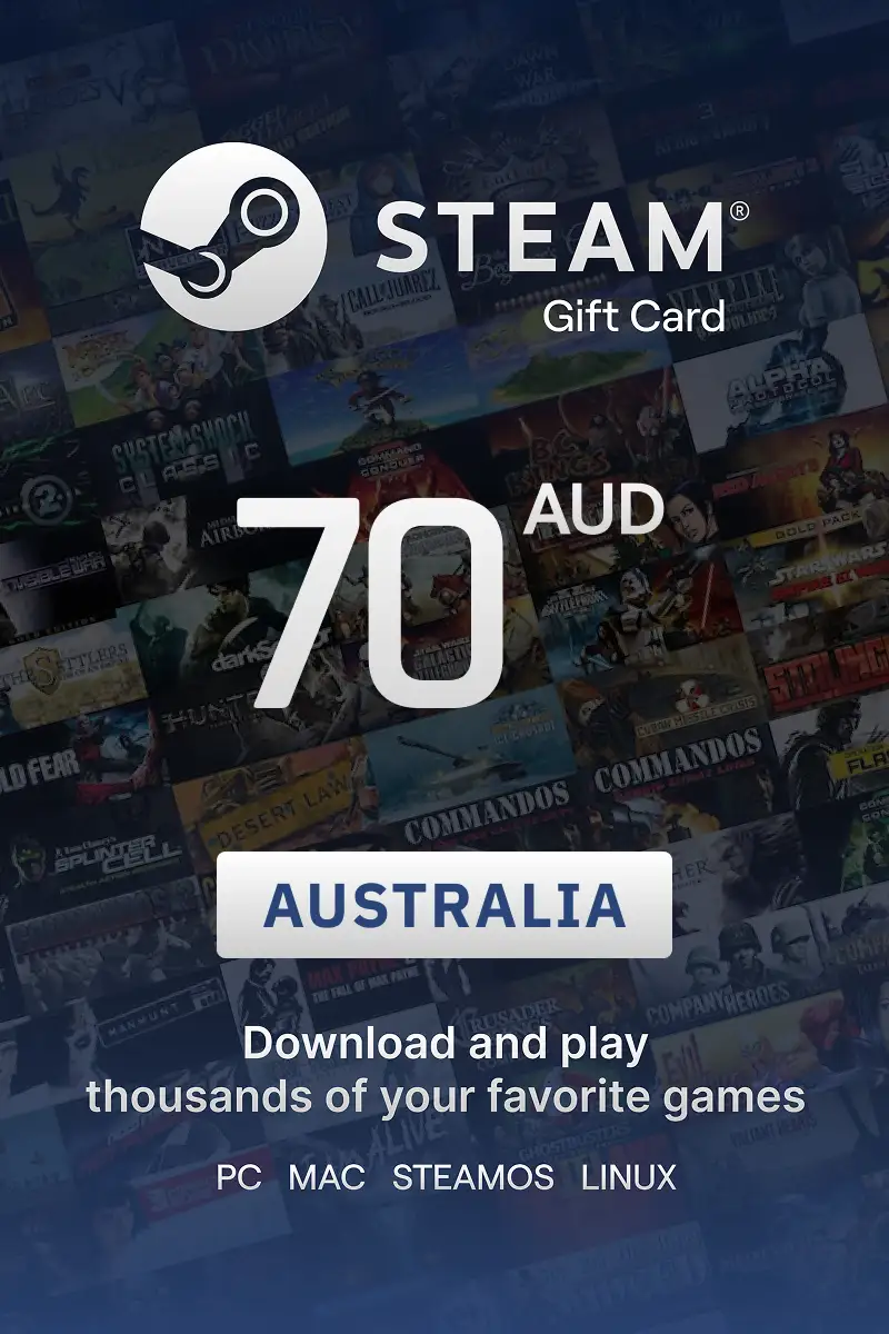 Steam Wallet 70 AUD Gift Card (Australia) - Digital key