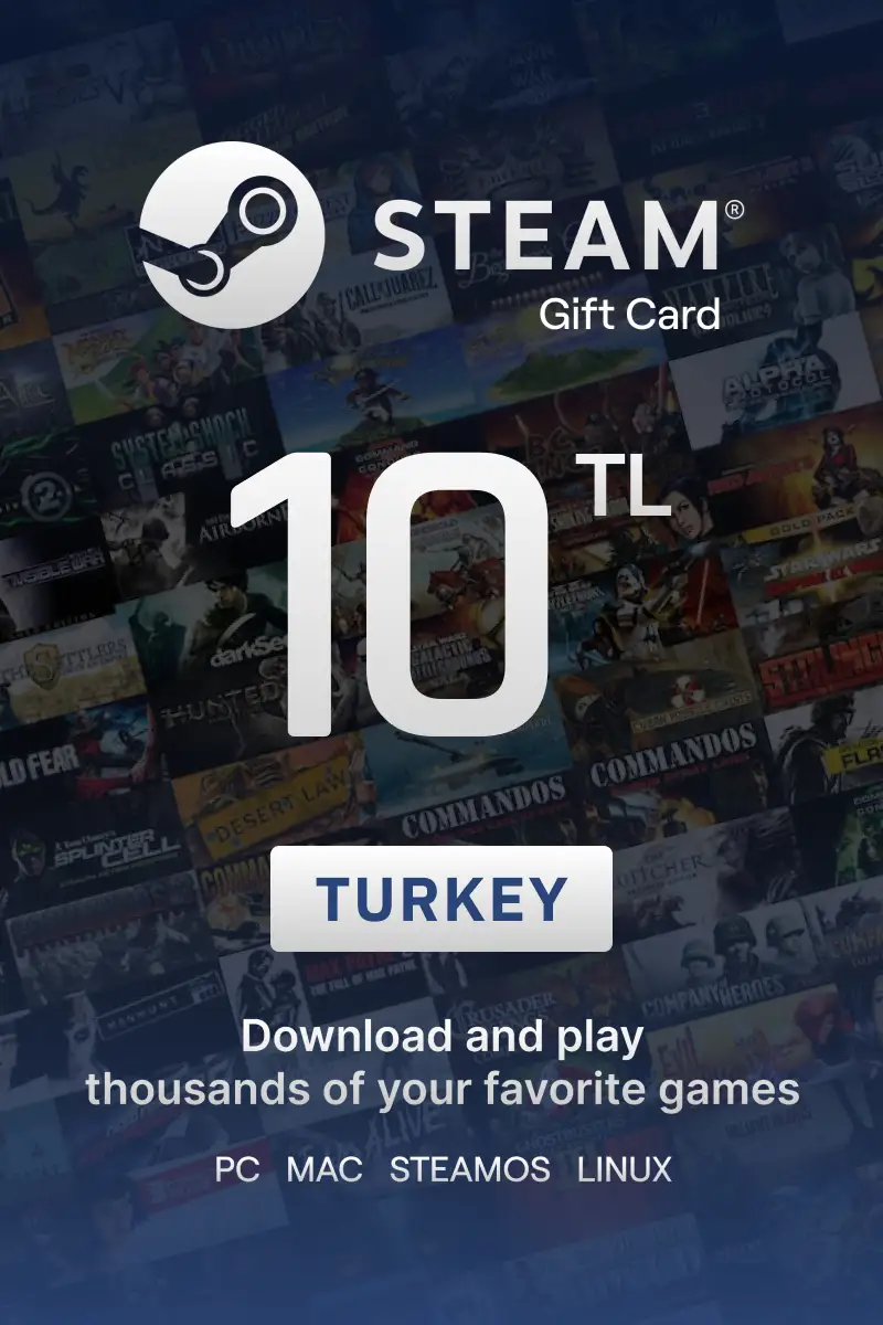 Steam Wallet 10 TL Gift Card (Turkey) - Digital Key