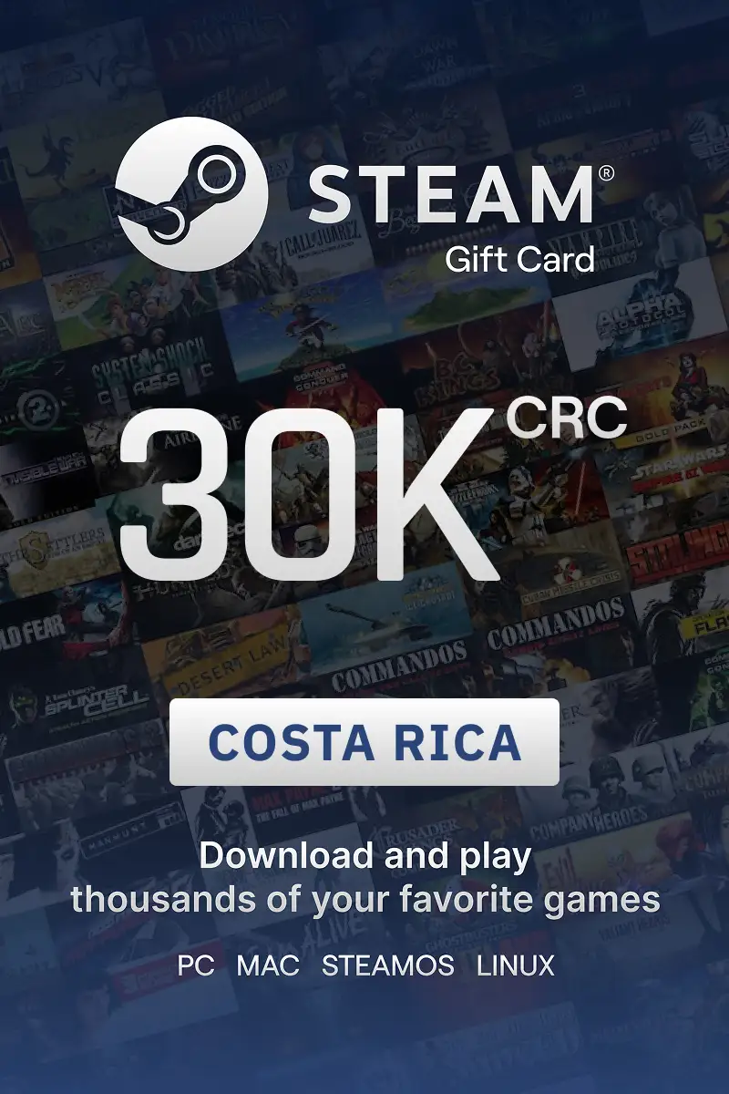 Steam Wallet 30000 CRC Gift Card (Costa Rica) - Digital Key