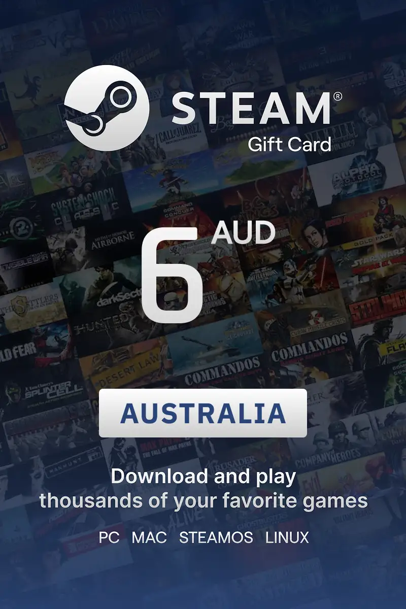 Steam Wallet 6 AUD Gift Card (Australia) - Digital key