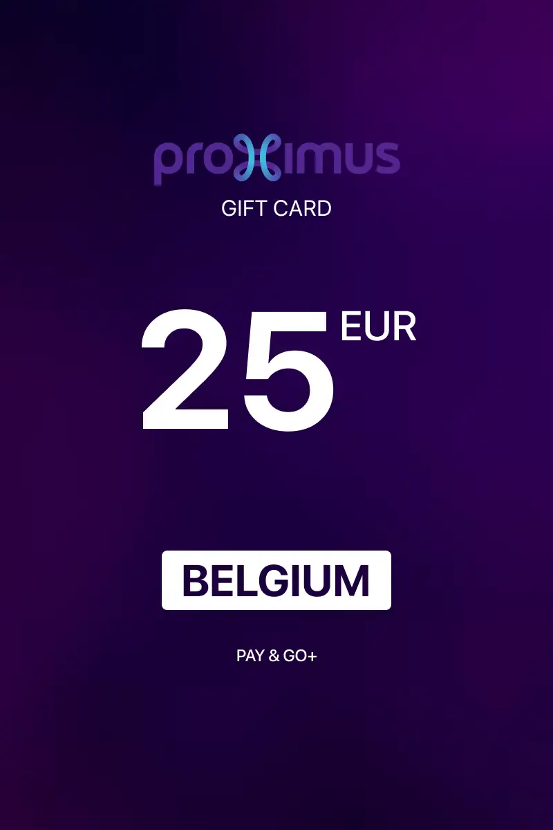 Proximus PayandGo+ Prepaid 25 EUR Gift Card (Belgium) - Digital Key