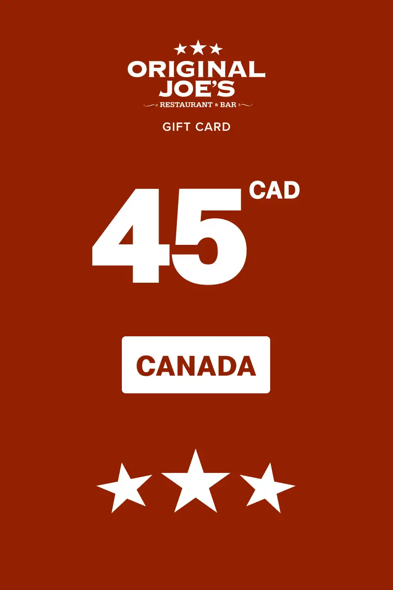 Original Joe's 45 CAD Gift Card (Canada) - Digital Key