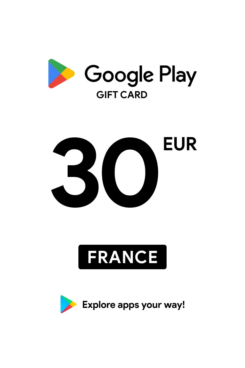 Google Play 30 EUR Gift Card (France) - Digital Key