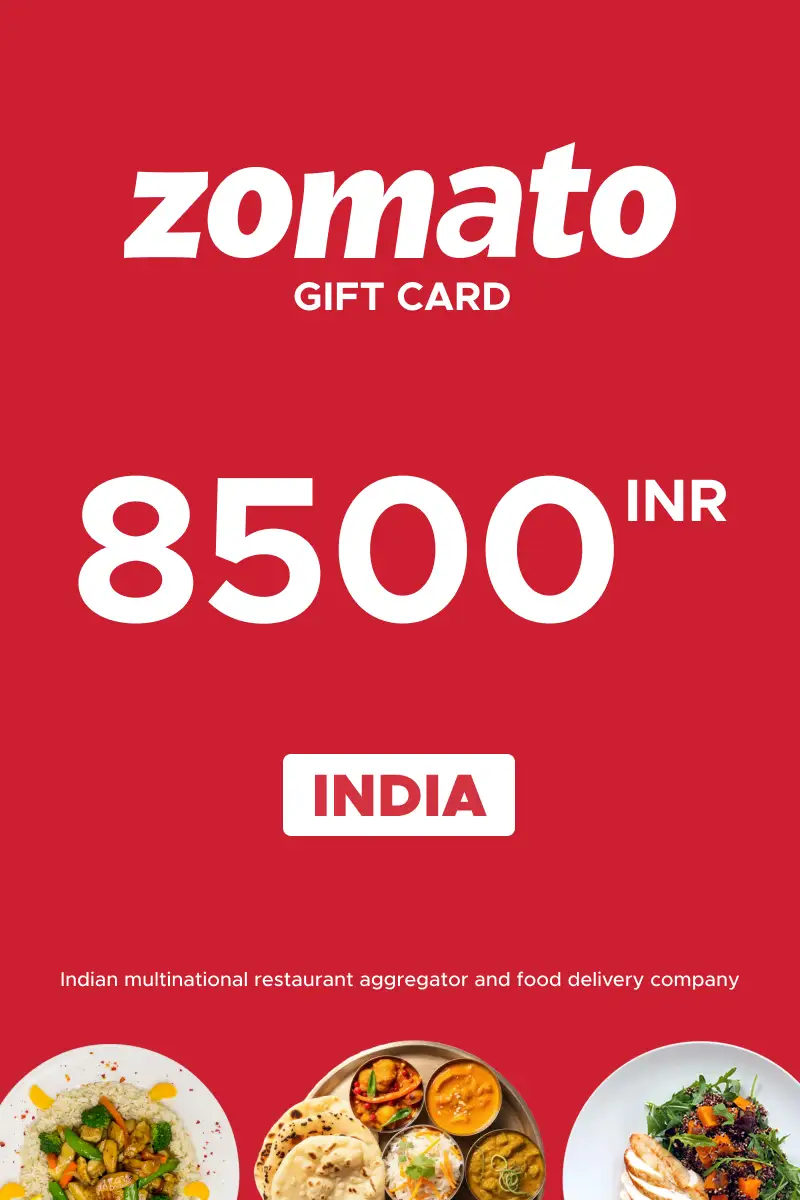 Zomato 8500 INR Gift Card (India) - Digital Key