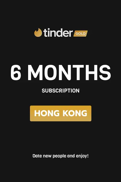 Tinder Gold 6 Months Subscription (Hong Kong) - Digital Key