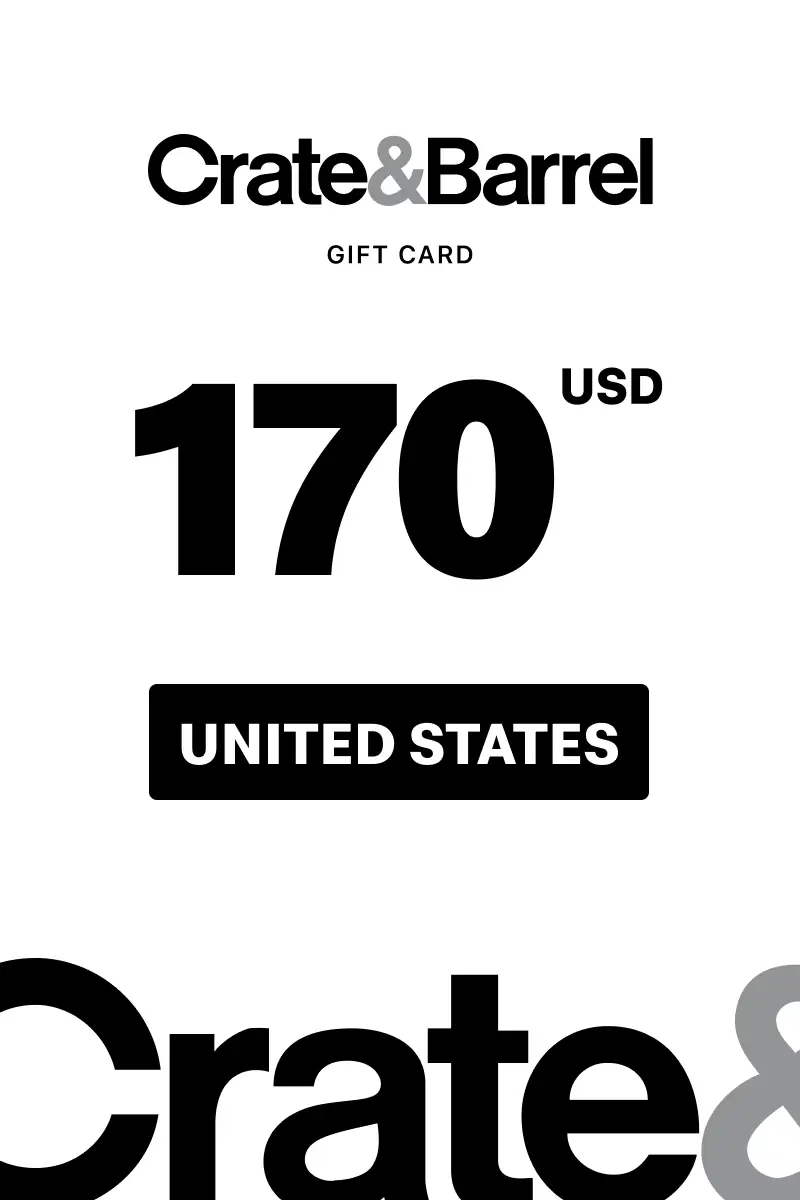 Crate and Barrel 170 USD Gift Card (United States) - Digital Key