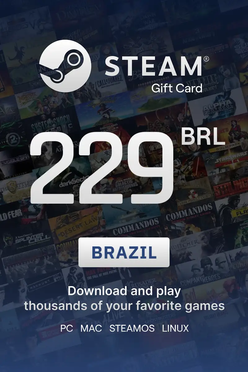 Steam Wallet 229 BRL Gift Card (Brazil) - Digital Key