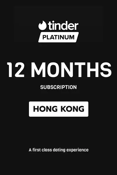 Tinder Platinum 12 Months Subscription (Hong Kong) - Digital Key