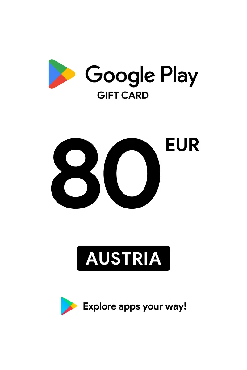 Google Play 80 EUR Gift Card (Austria) - Digital Key