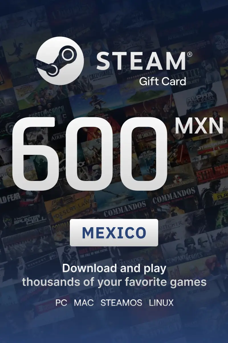 Steam Wallet 600 MXN Gift Card (Mexico) - Digital Key