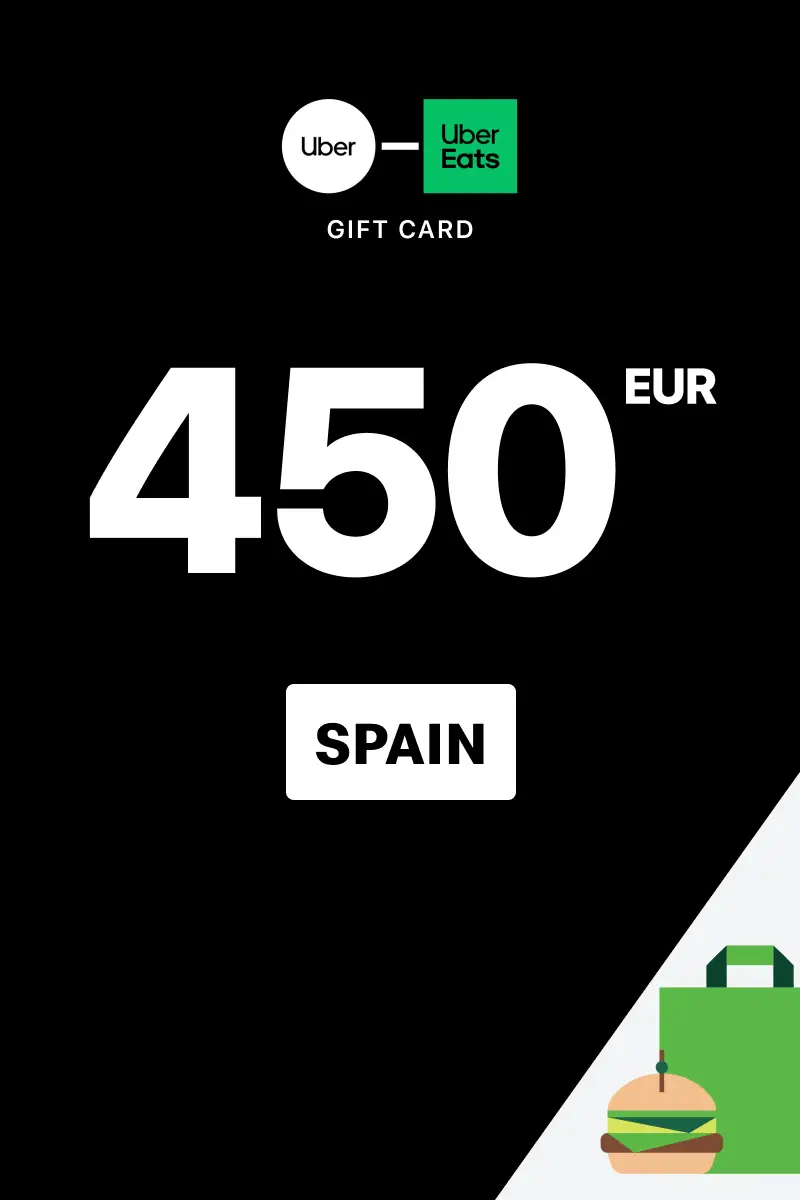 Uber Rides and Uber Eats 450 EUR Gift Card (Spain) - Digital Key