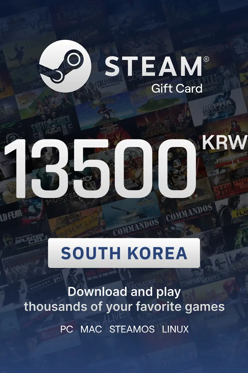 Steam Wallet 13500 KRW Gift Card (South Korea) - Digital key