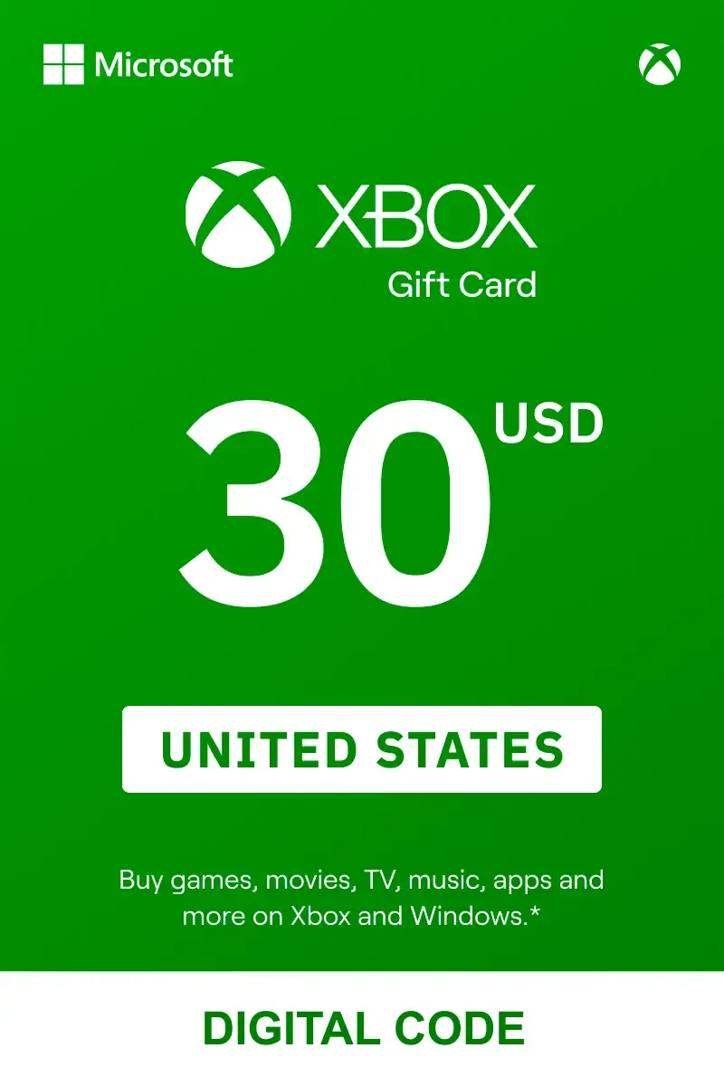 Xbox 30 USD Gift Card (United States) - Digital Key