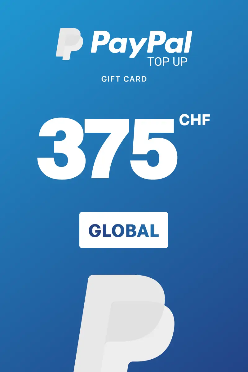 PayPal Instant Top Up 375 CHF Gift Card (Global) - Digital Key