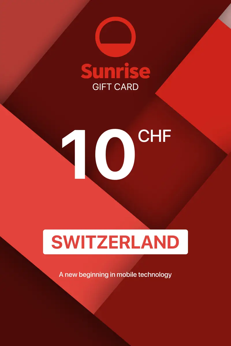 Sunrise Mobile 10 CHF Gift Card (Switzerland) - Digital Key
