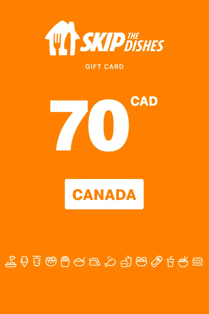 SkipTheDishes 70 CAD Gift Card (Canada) - Digital Key