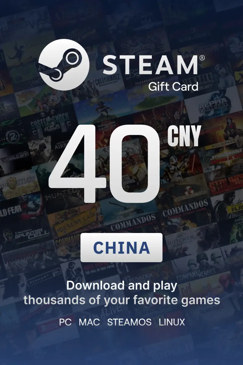 Buy Steam Wallet 40 CNY Gift Card China Digital Key