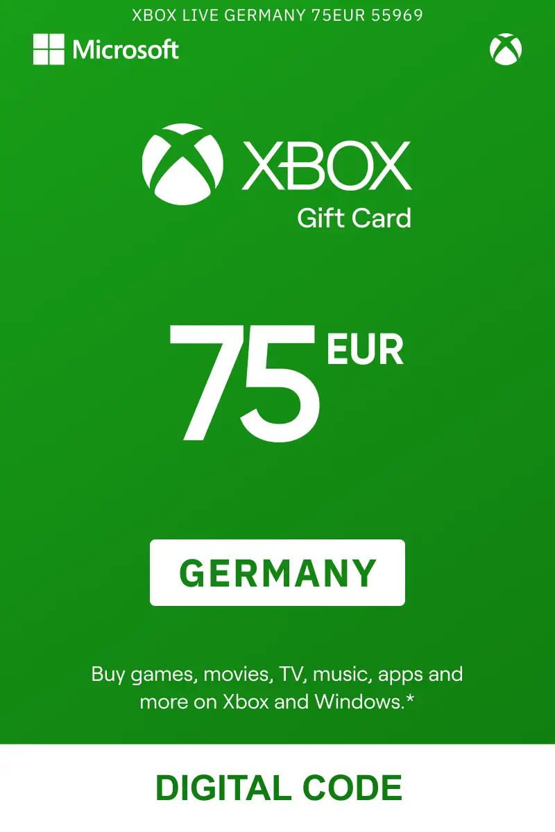 Xbox 75 EUR Gift Card (Germany) - Digital Key