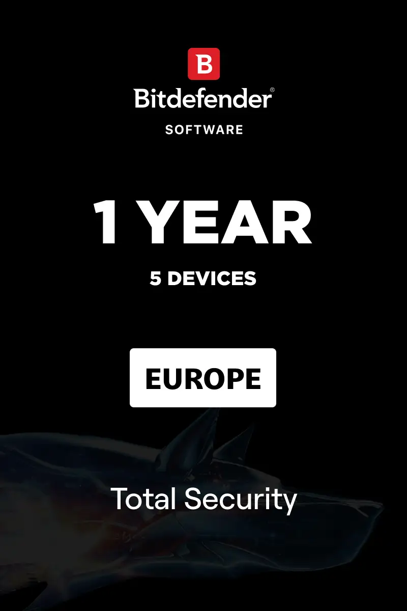 Bitdefender Total Security (Europe) 5 Devices 1 Year - Digital Key