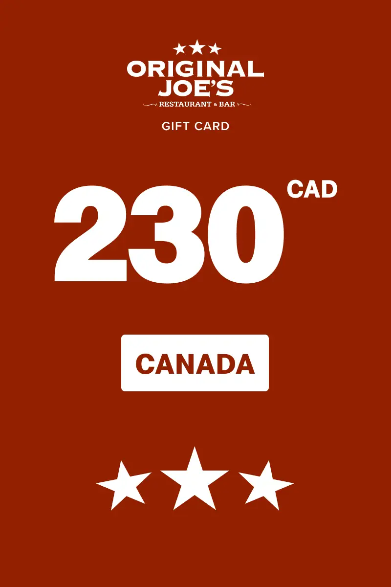 Original Joe's 230 CAD Gift Card (Canada) - Digital Key
