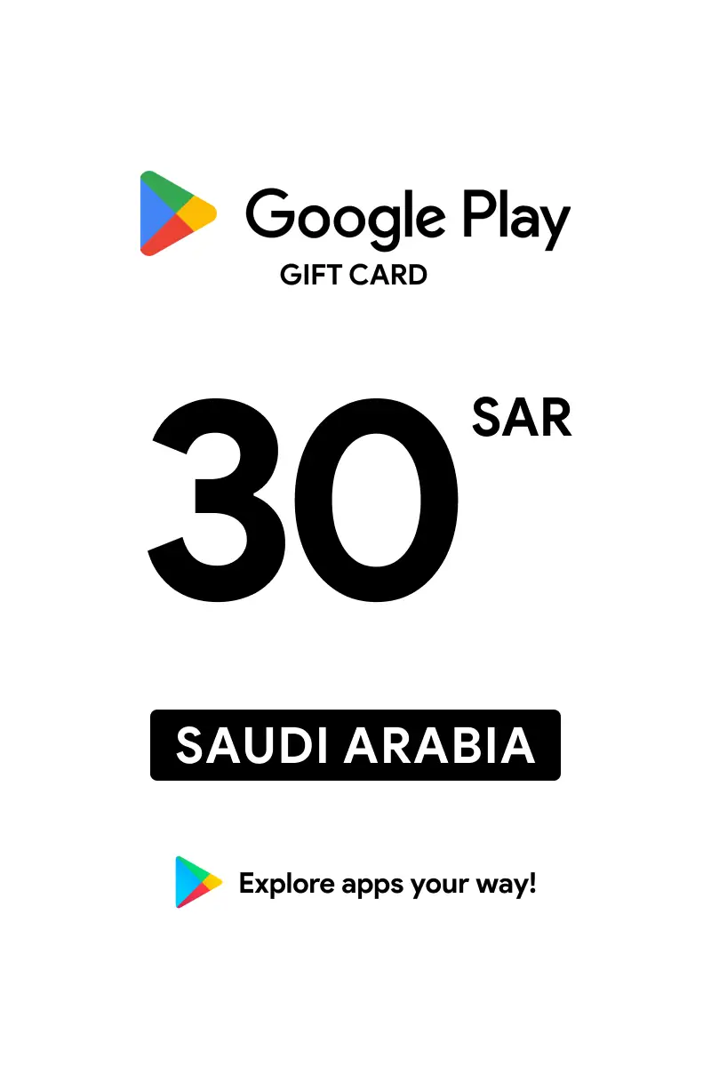 Google Play 30 SAR Gift Card (Saudi Arabia) - Digital Key