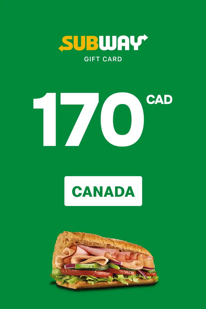 Subway 170 CAD Gift Card (Canada) - Digital Key