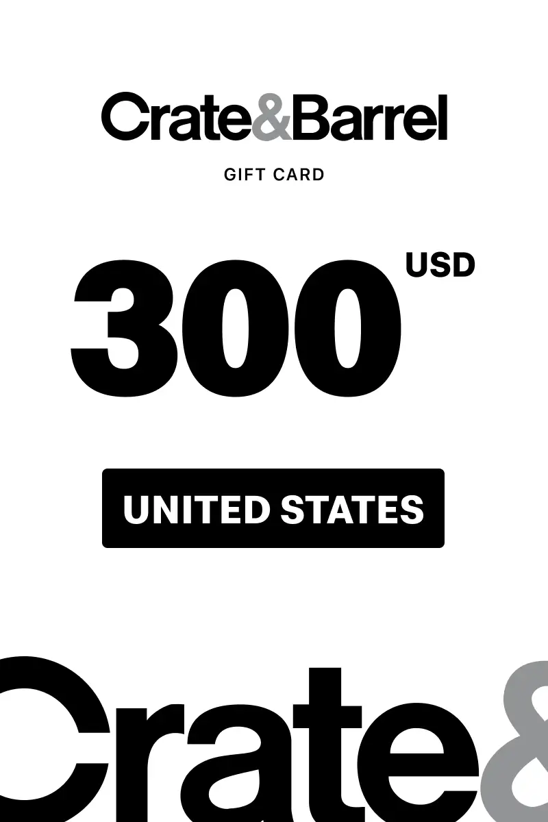 Crate and Barrel 300 USD Gift Card (United States) - Digital Key