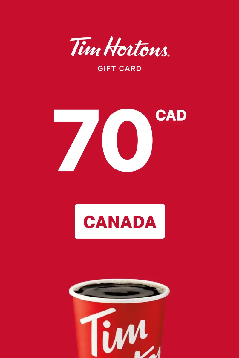 Tim Hortons 70 CAD Gift Card (Canada) - Digital Key