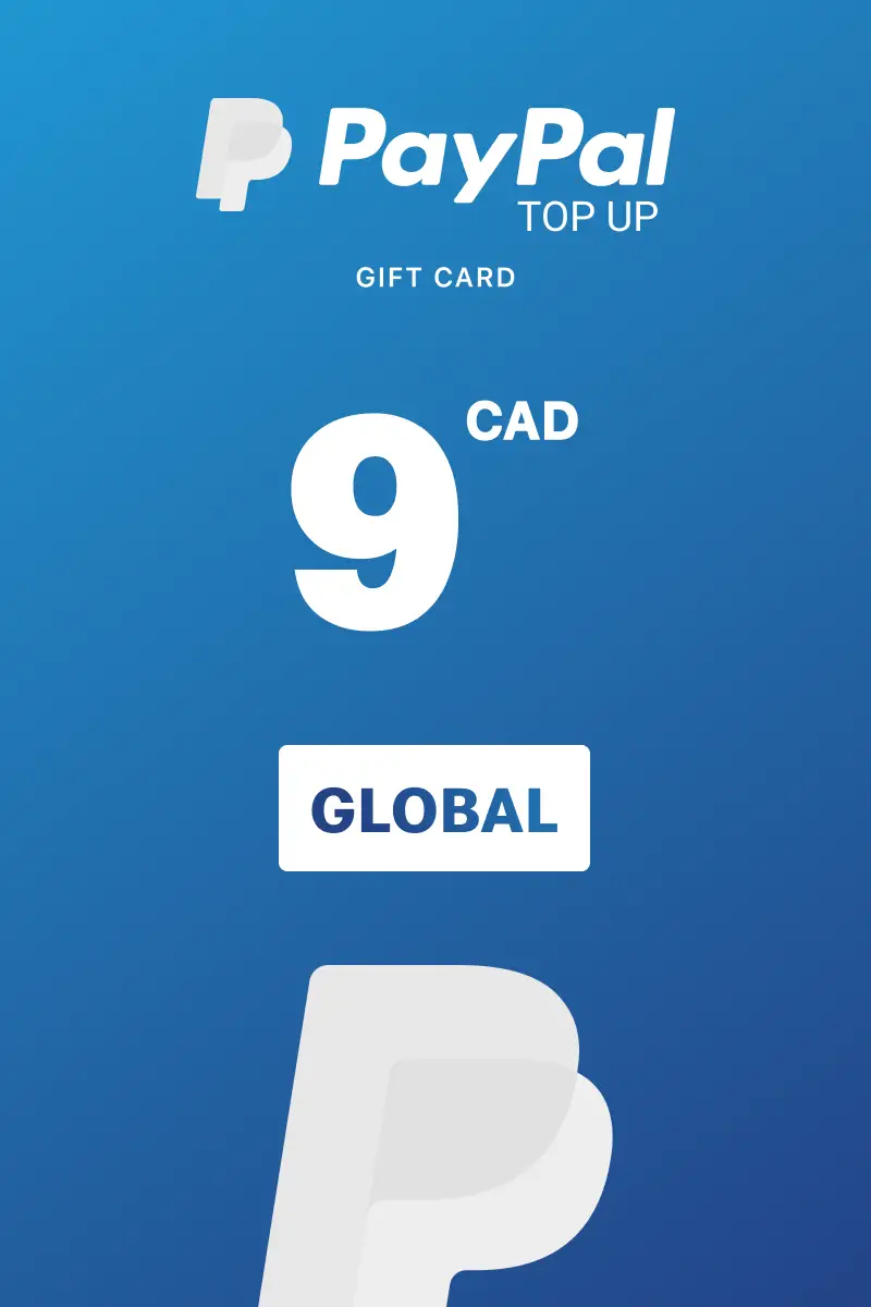 PayPal Instant Top Up 9 CAD Gift Card (Global) - Digital Key