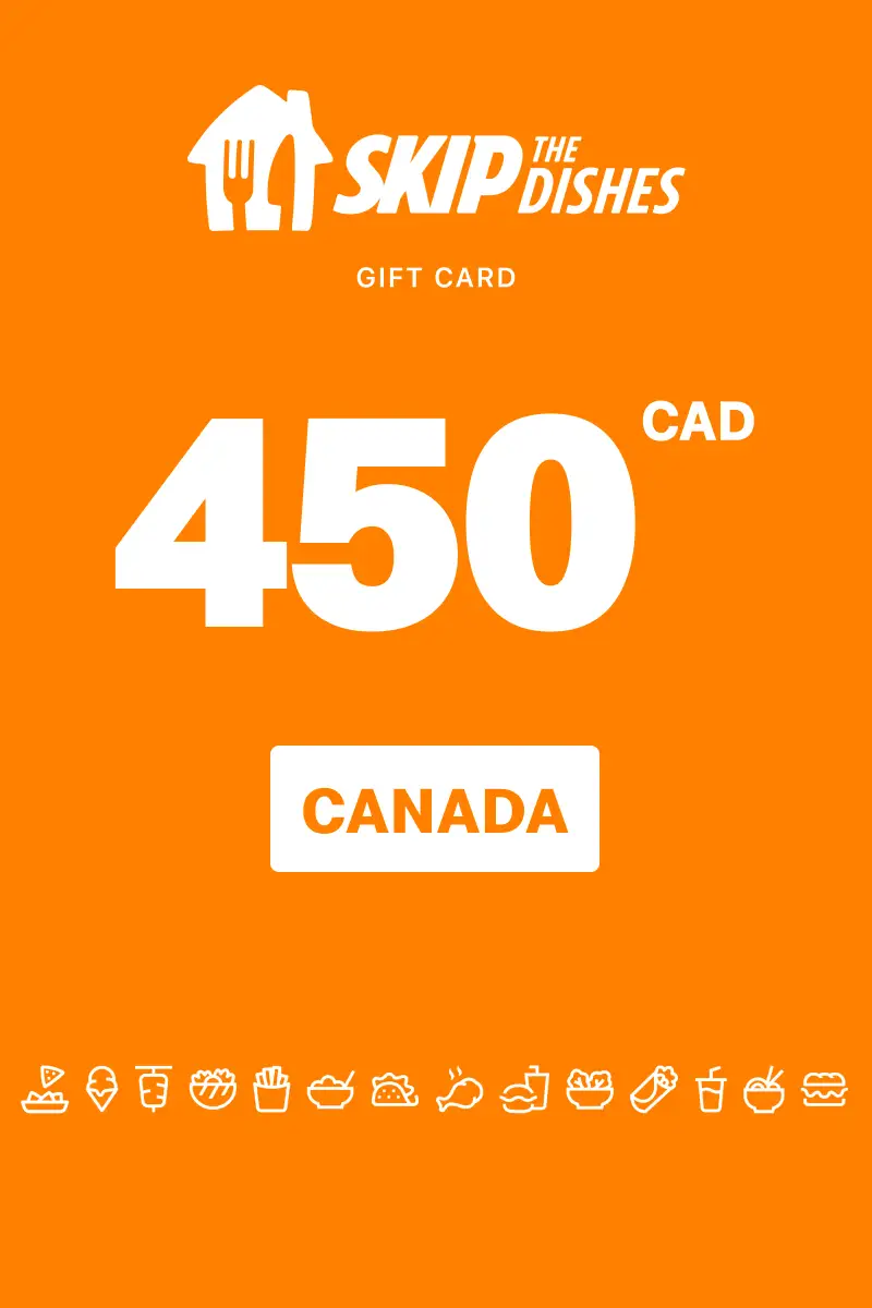 SkipTheDishes 450 CAD Gift Card (Canada) - Digital Key