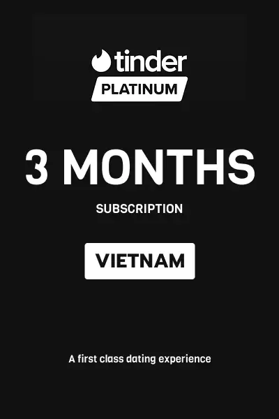 Tinder Platinum 3 Months Subscription (Vietnam) - Digital Key